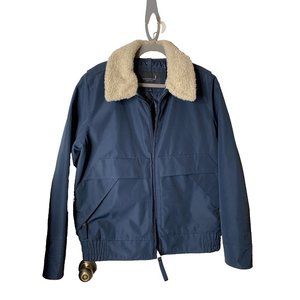 Marc New York Andrew Marc Navy  Lined Bomber Jacket Sherpa Zip Up Men's  Size M
